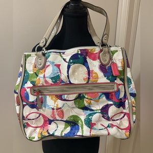 Authentic Coach Large Shoulder Bag - great condition - colourful print